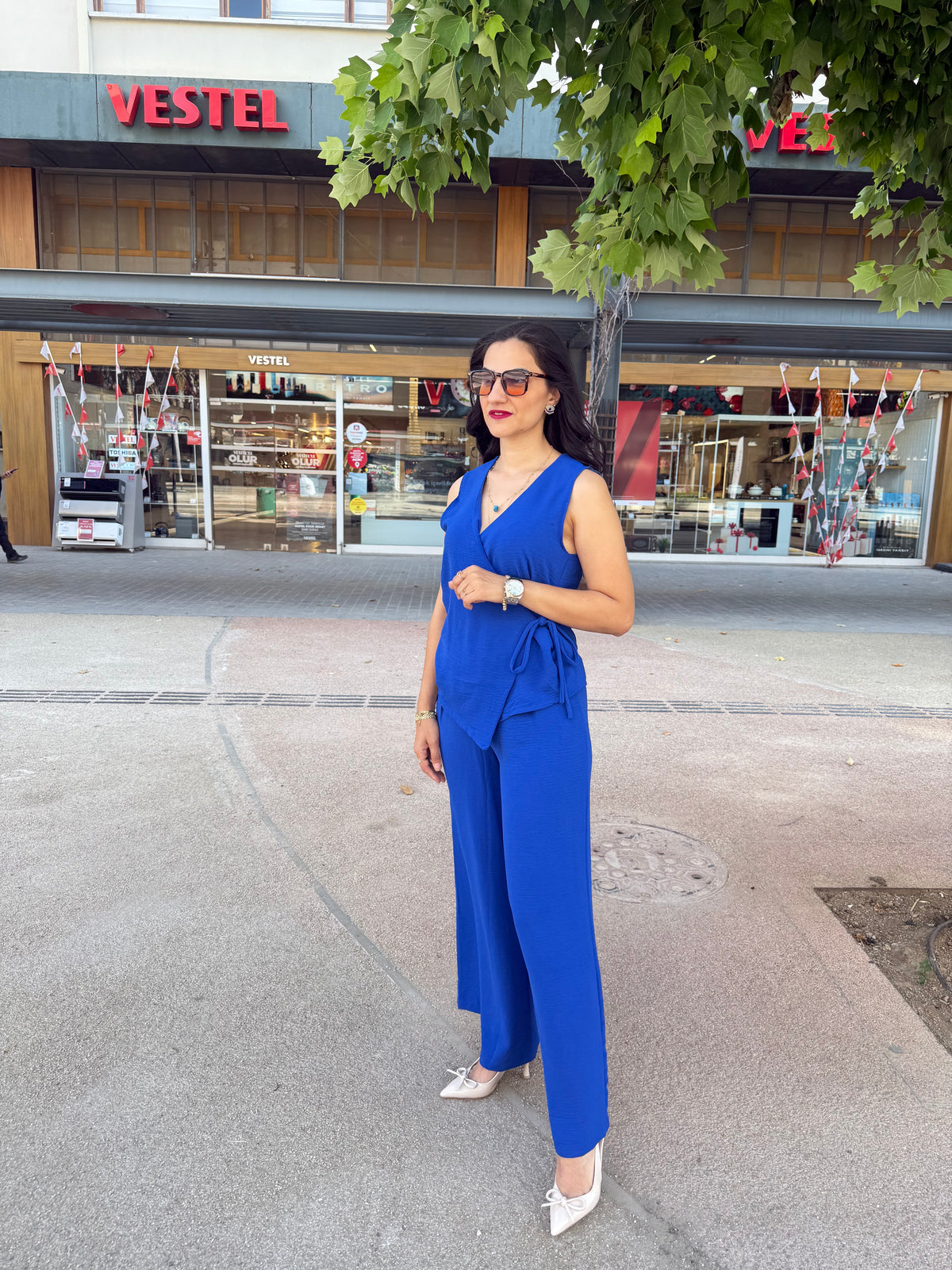 Bağlamalı takım Saks mavisi