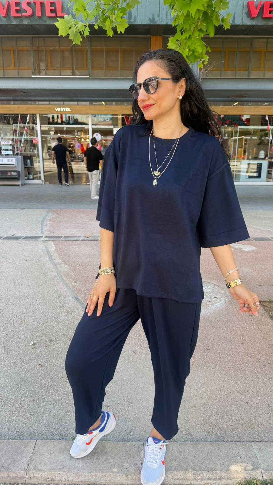 MODAL ŞALVAR TAKIM LACİVERT
