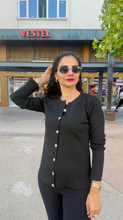 Siyah çelik triko