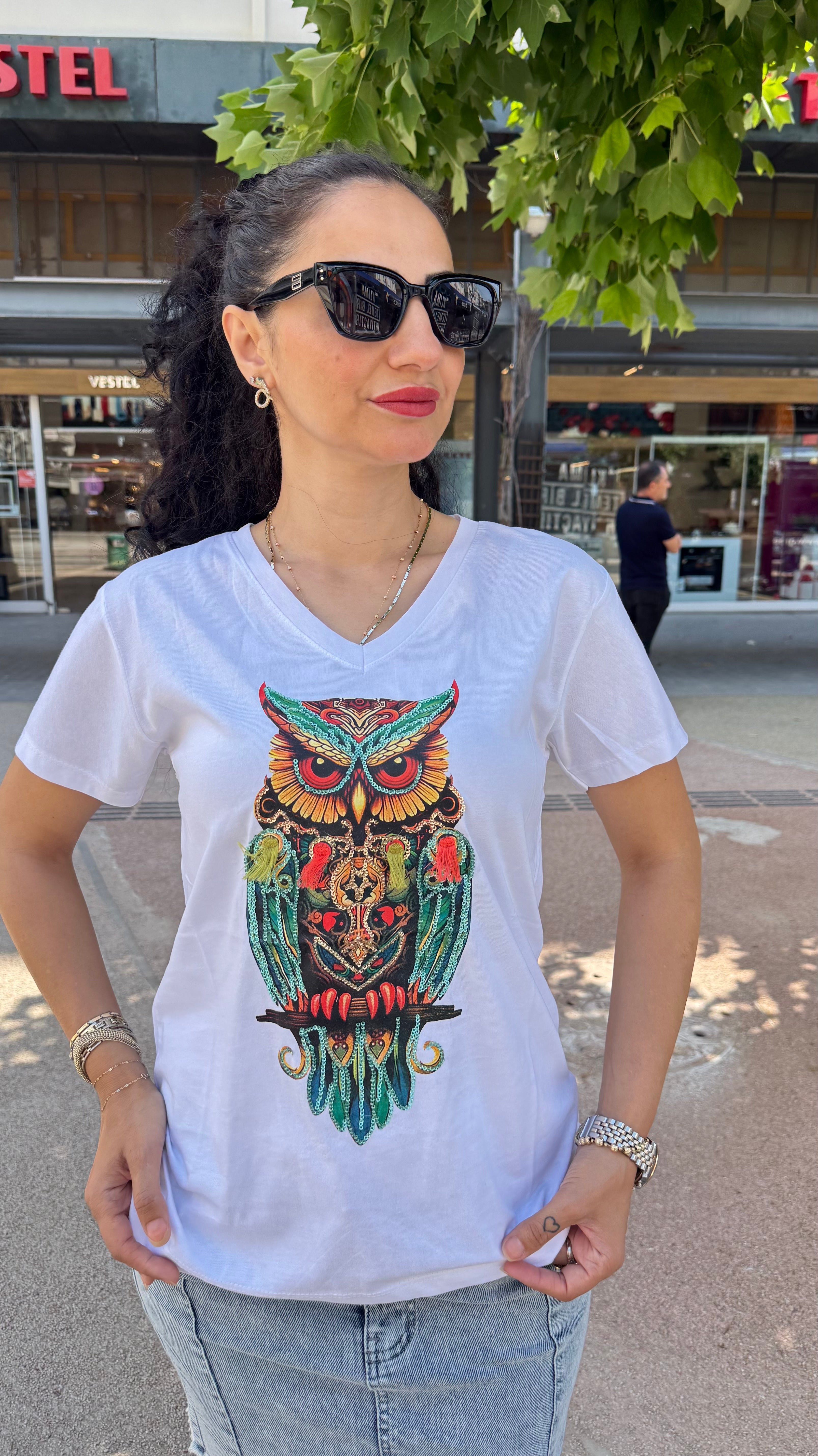 Baykuşlu Tşört