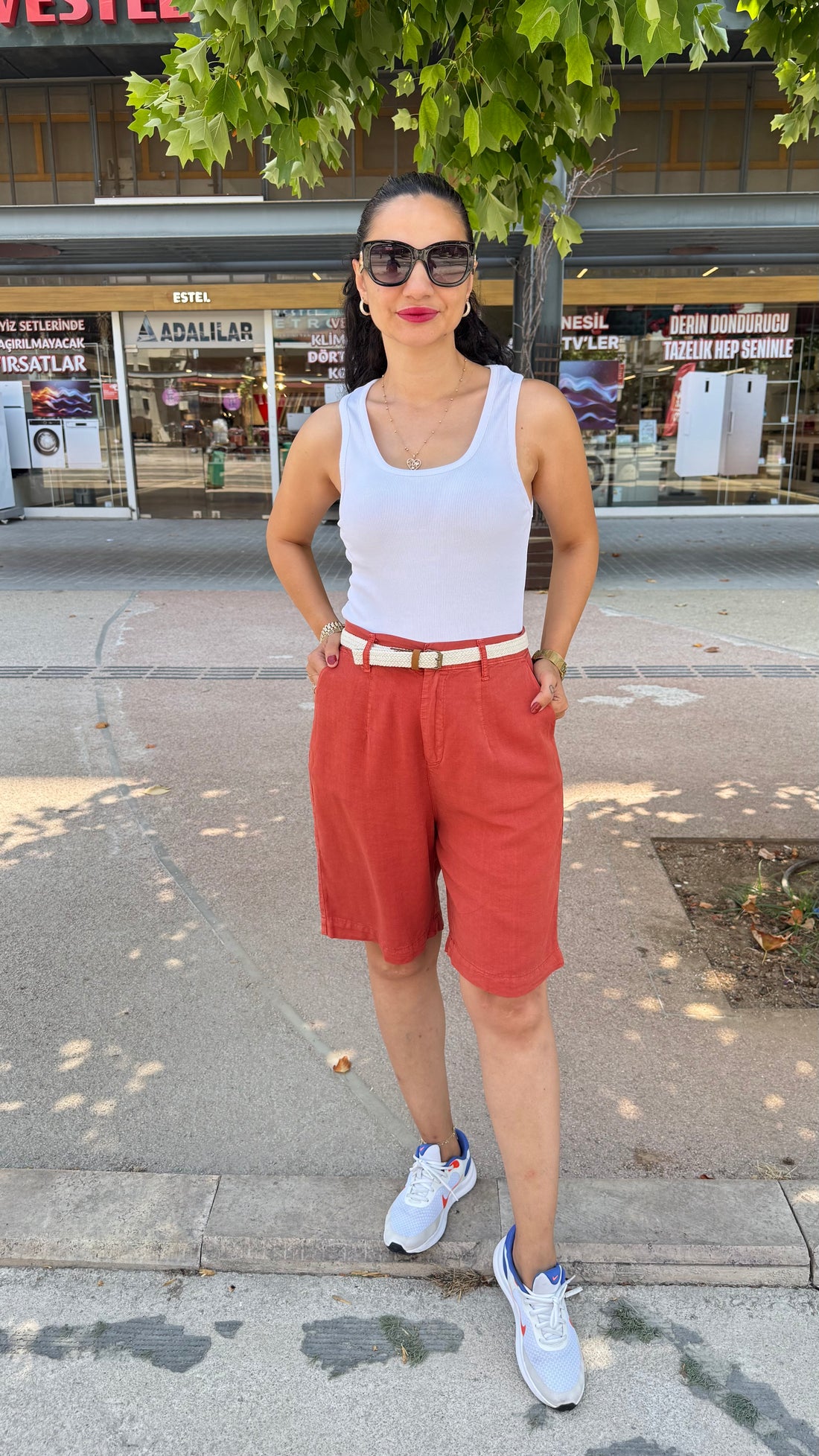 Tensel kiremit rengi şehir boy şort