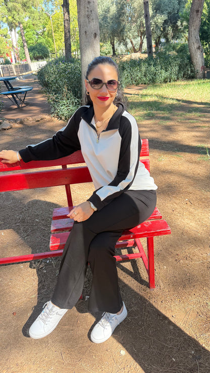 Siyah fermuarlı takım