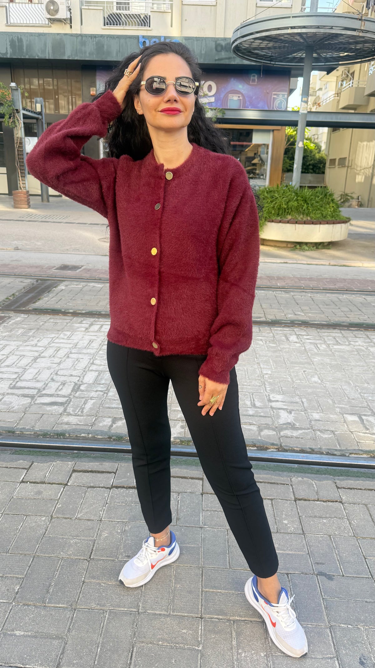 Angora ceket bordo