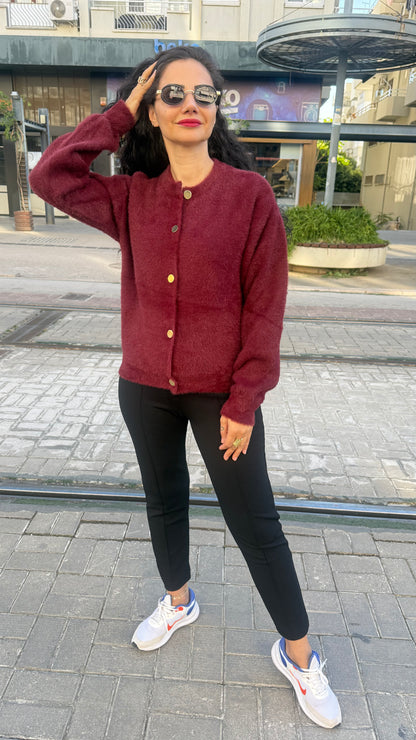 Angora ceket bordo