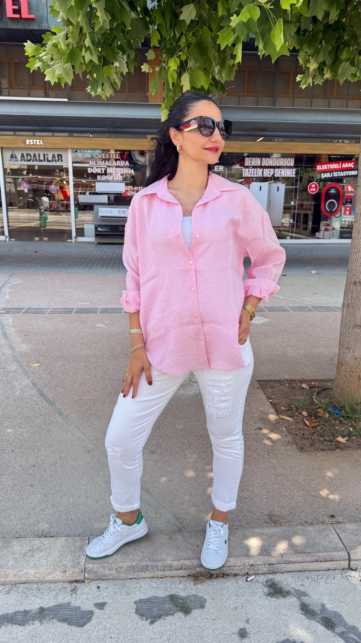 Açık pembe standart gömlek
