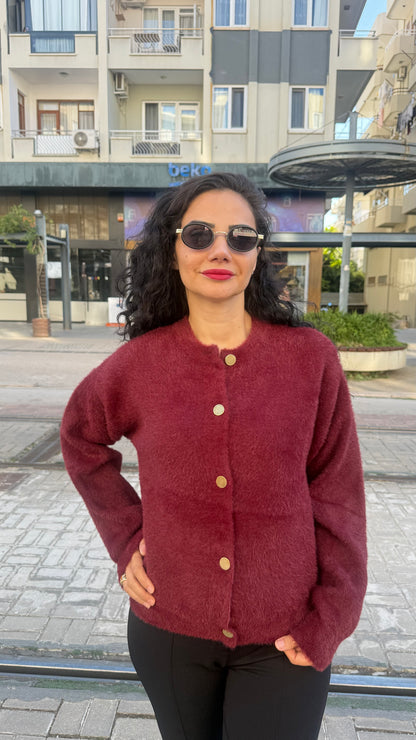 Angora ceket bordo