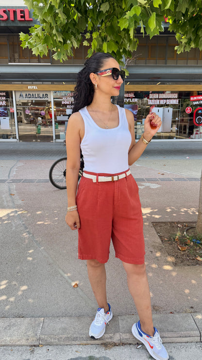 Tensel kiremit rengi şehir boy şort