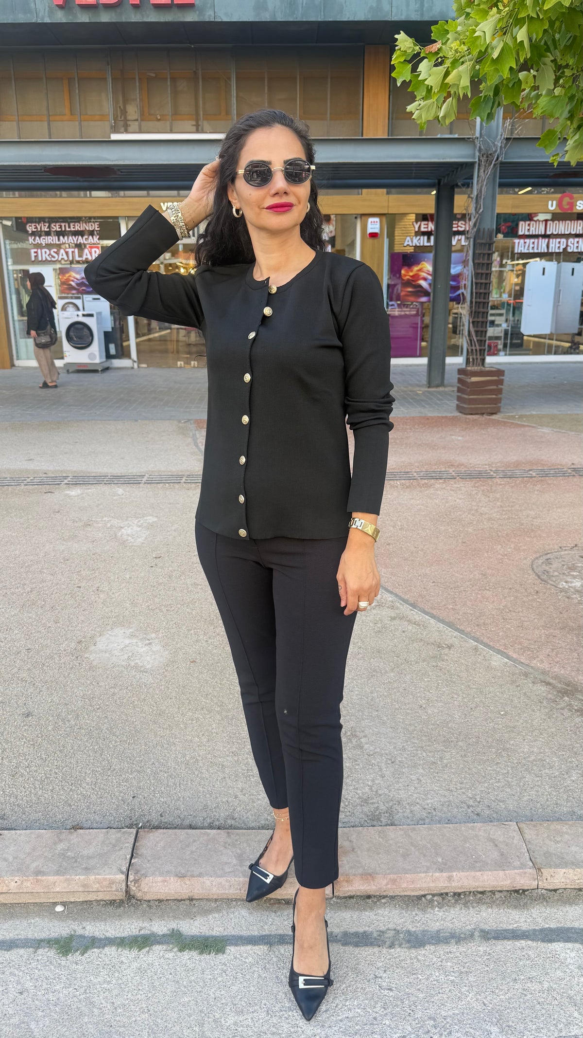Siyah çelik triko
