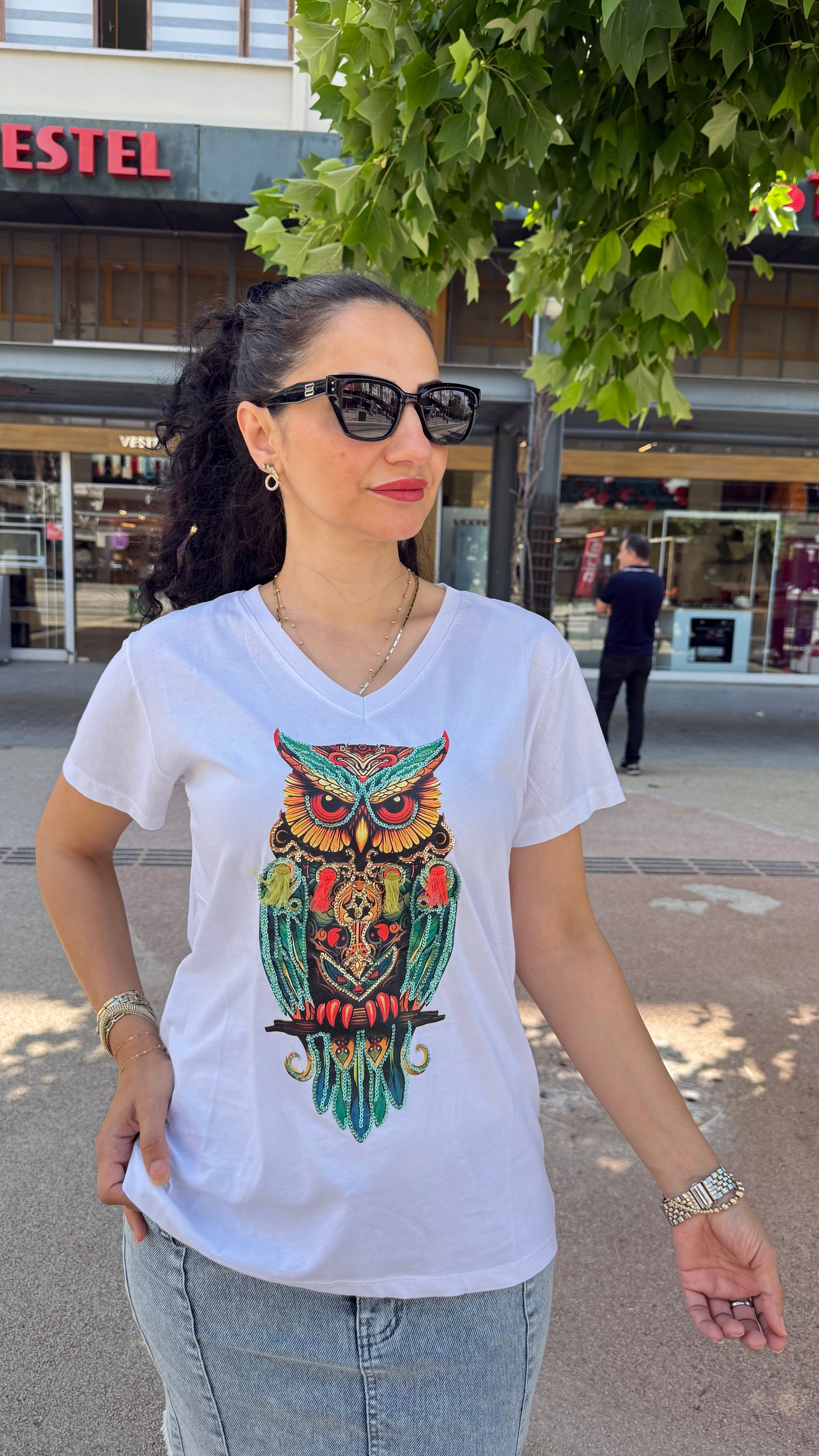 Baykuşlu Tşört