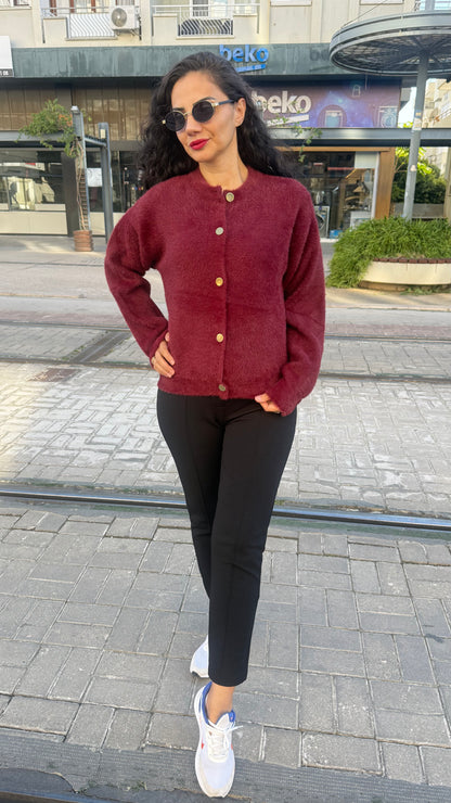 Angora ceket bordo