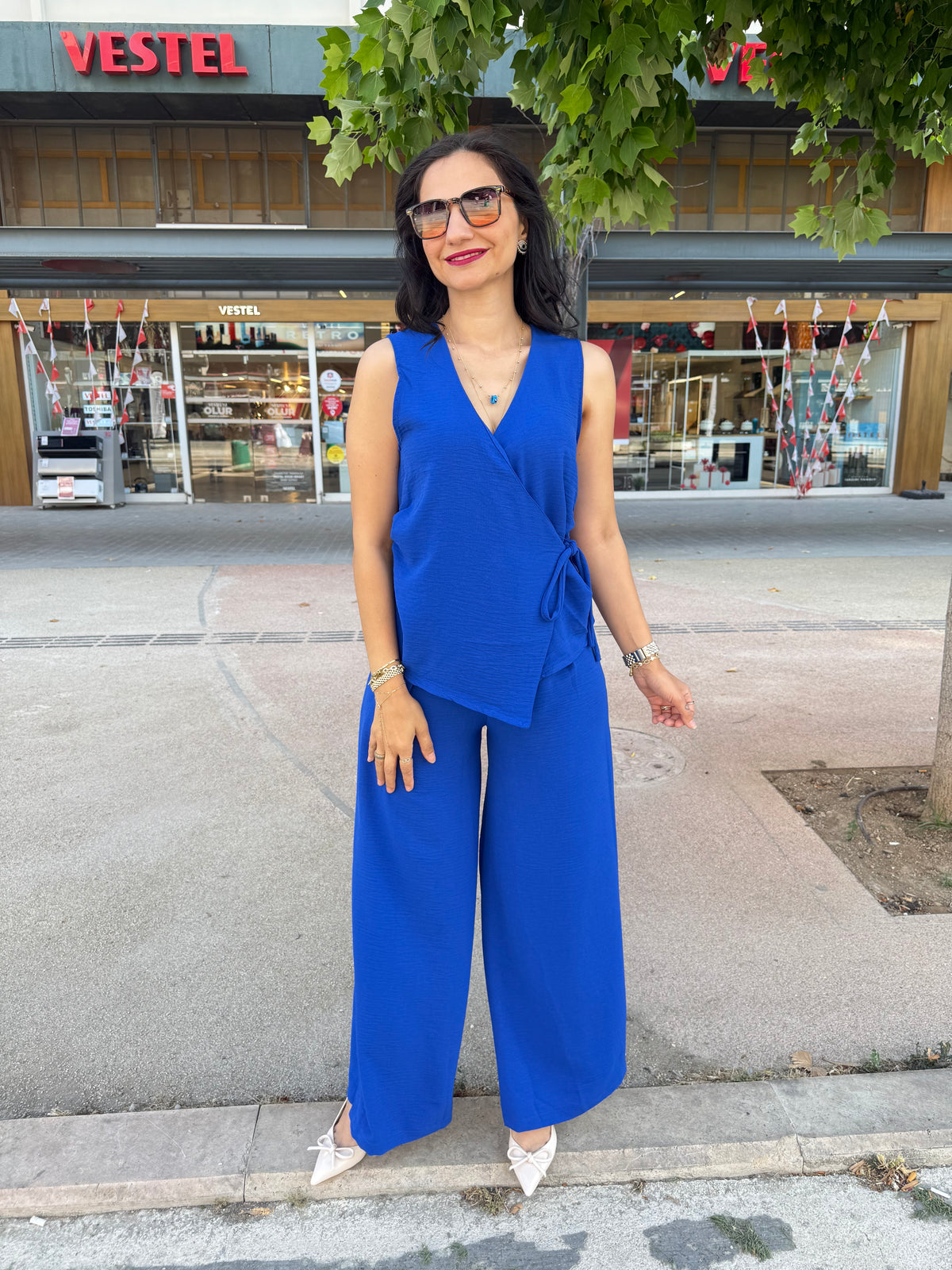 Bağlamalı takım  Saks mavisi