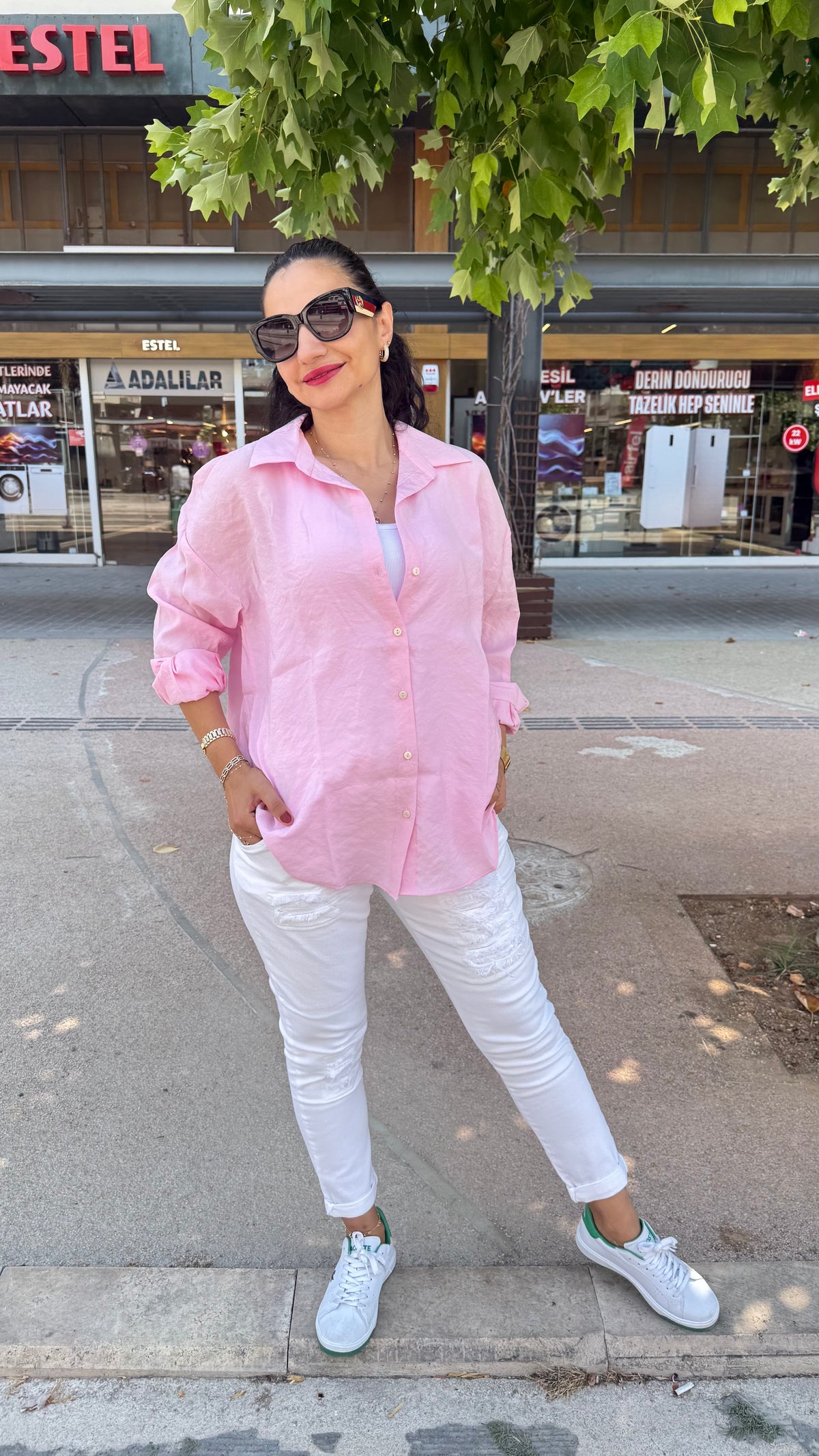 Açık pembe standart gömlek