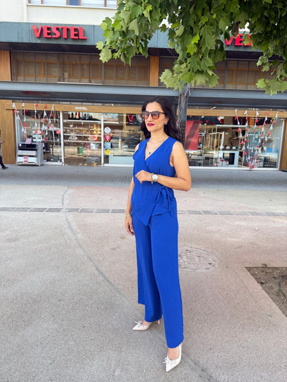 Bağlamalı takım  Saks mavisi