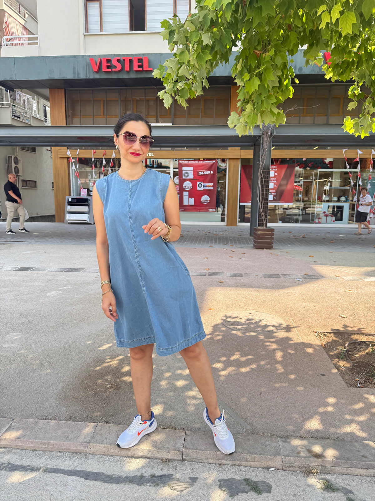 Bebe mavisi kot elbise