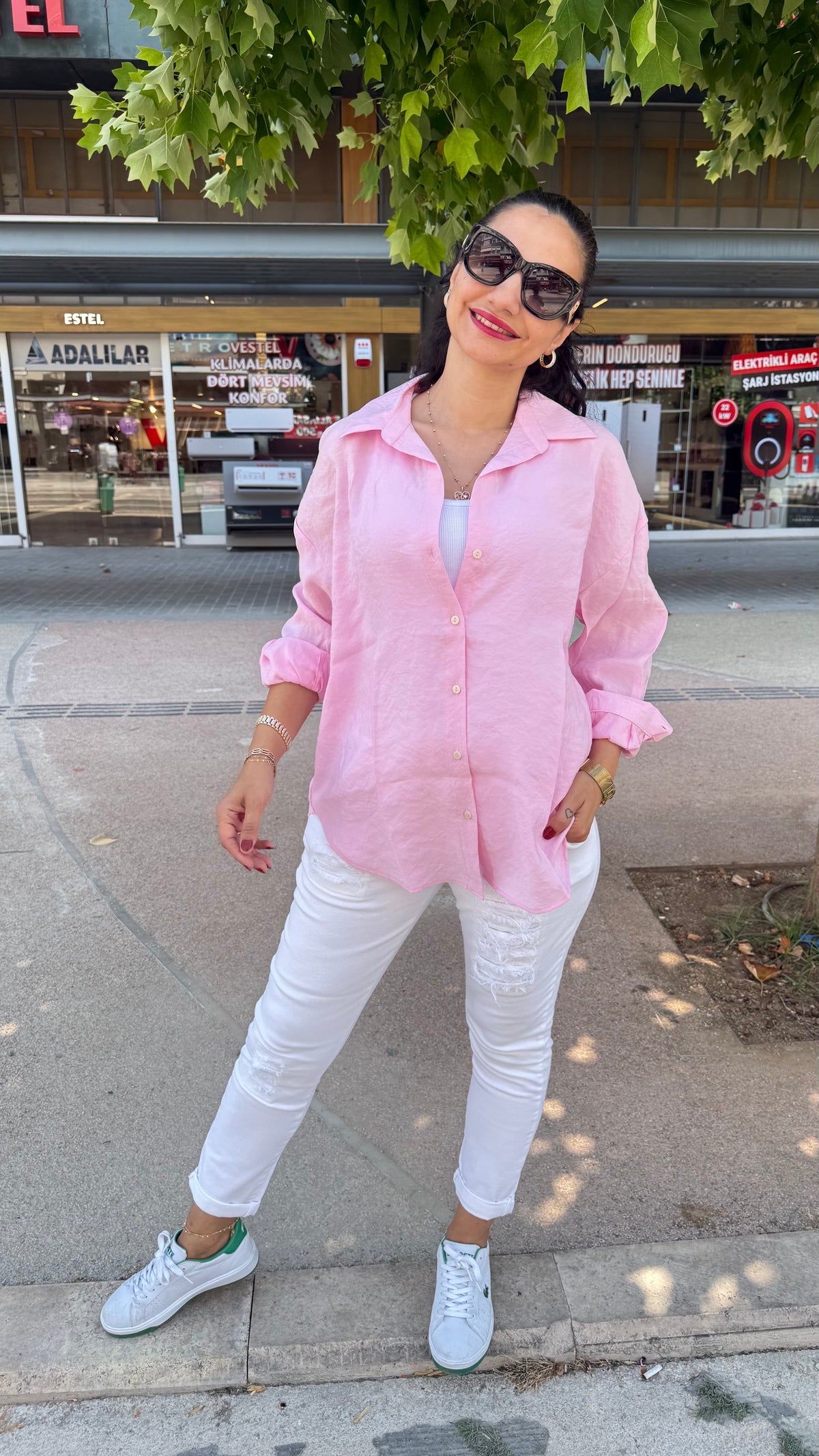 Açık pembe standart gömlek