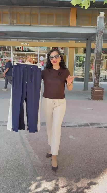 DUBLE PAÇA BEJ PANTOLON